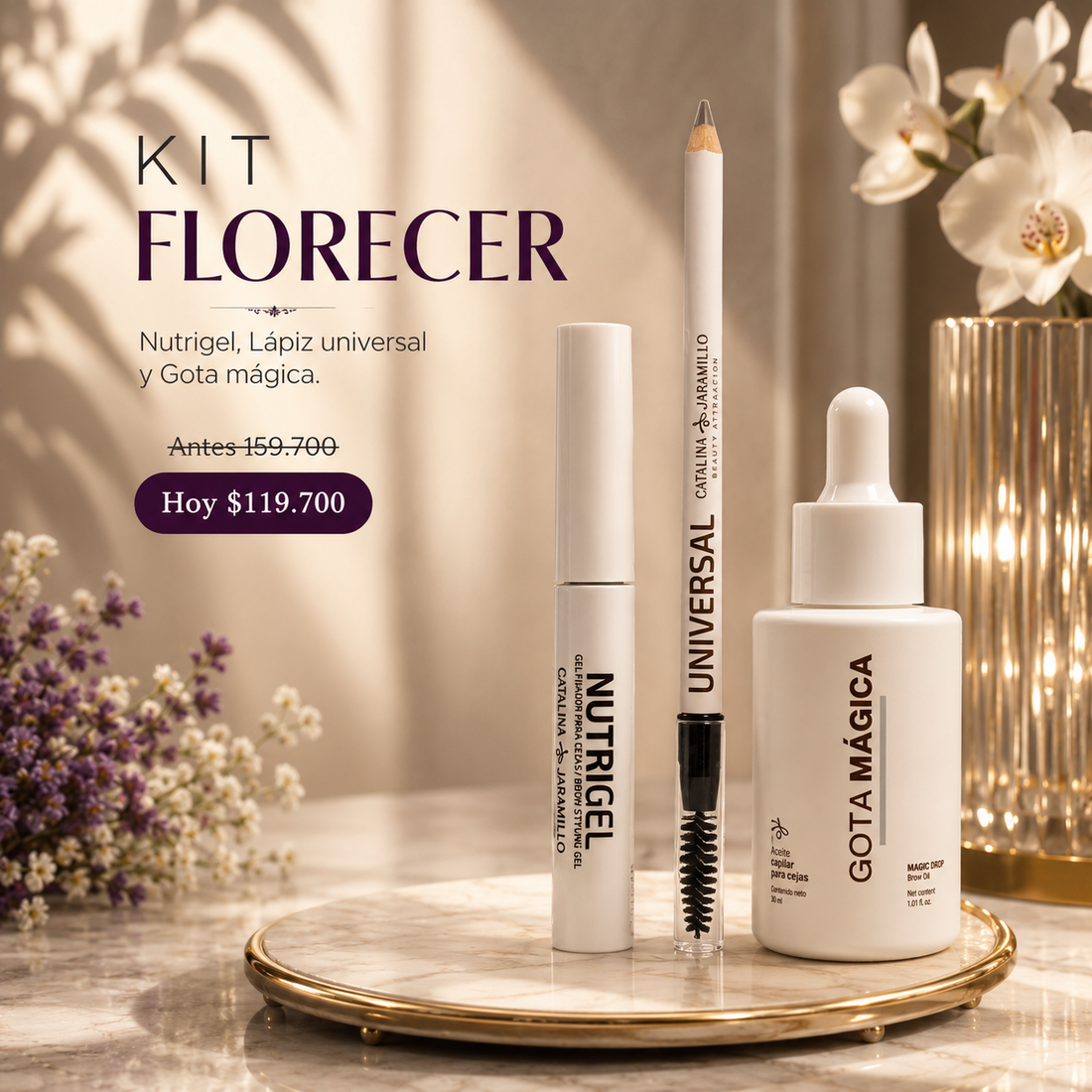 Kit Florecer | Nutre, estimula y define mientras tu ceja vuelve a crecer.