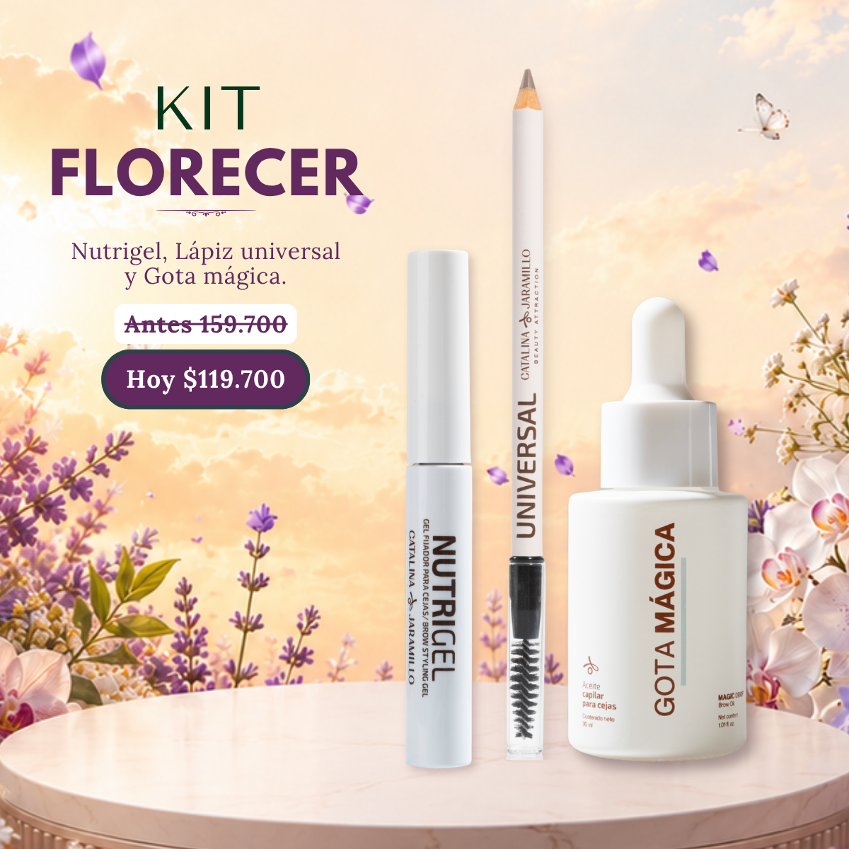 Kit Florecer | Nutre, estimula y define mientras tu ceja vuelve a crecer.